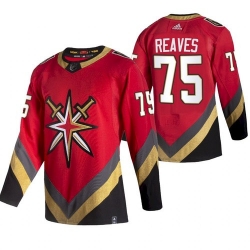 Men Vegas Golden Knights 75 Ryan Reaves 2021 Reverse Retro Red Jersey