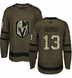 Mens Adidas Vegas Golden Knights 13 Brendan Leipsic Authentic Green Salute to Service NHL Jersey 