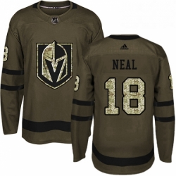 Mens Adidas Vegas Golden Knights 18 James Neal Authentic Green Salute to Service NHL Jersey 