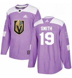 Mens Adidas Vegas Golden Knights 19 Reilly Smith Authentic Purple Fights Cancer Practice NHL Jersey 