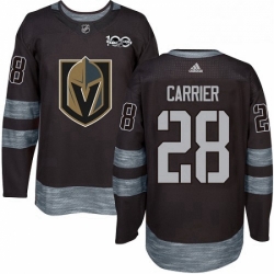 Mens Adidas Vegas Golden Knights 28 William Carrier Authentic Black 1917 2017 100th Anniversary NHL Jersey 