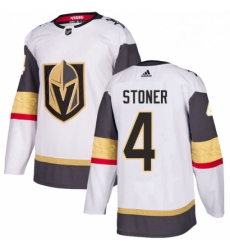 Mens Adidas Vegas Golden Knights 4 Clayton Stoner Authentic White Away NHL Jersey 