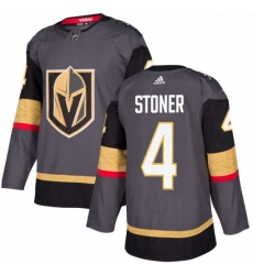 Mens Adidas Vegas Golden Knights 4 Clayton Stoner Premier Gray Home NHL Jersey 