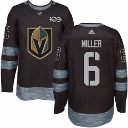 Mens Adidas Vegas Golden Knights 6 Colin Miller Authentic Black 1917 2017 100th Anniversary NHL Jersey 