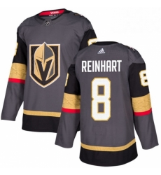 Mens Adidas Vegas Golden Knights 8 Griffin Reinhart Premier Gray Home NHL Jersey 