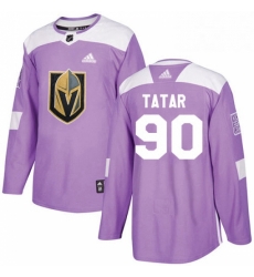 Mens Adidas Vegas Golden Knights 90 Tomas Tatar Authentic Purple Fights Cancer Practice NHL Jersey 