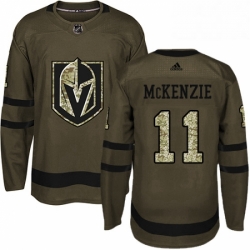 Youth Adidas Vegas Golden Knights 11 Curtis McKenzie Authentic Green Salute to Service NHL Jersey 