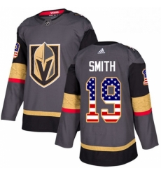 Youth Adidas Vegas Golden Knights 19 Reilly Smith Authentic Gray USA Flag Fashion NHL Jersey 