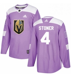 Youth Adidas Vegas Golden Knights 4 Clayton Stoner Authentic Purple Fights Cancer Practice NHL Jersey 