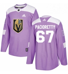 Youth Adidas Vegas Golden Knights 67 Max Pacioretty Authentic Purple Fights Cancer Practice NHL Jersey 