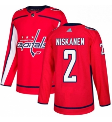 Mens Adidas Washington Capitals 2 Matt Niskanen Authentic Red Home NHL Jersey 