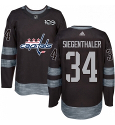 Mens Adidas Washington Capitals 34 Jonas Siegenthaler Premier Black 1917 2017 100th Anniversary NHL Jersey 