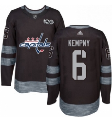 Mens Adidas Washington Capitals 6 Michal Kempny Authentic Black 1917 2017 100th Anniversary NHL Jerse