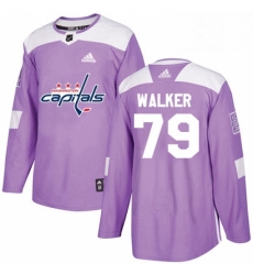 Mens Adidas Washington Capitals 79 Nathan Walker Authentic Purple Fights Cancer Practice NHL Jersey 