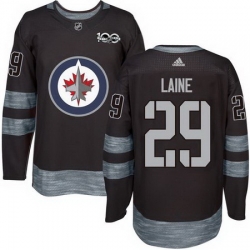 Jets #29 Patrik Laine Black 1917 2017 100th Anniversary Stitched NHL Jersey