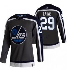 Men Winnipeg Jets 29 Patrik Laine Black Adidas 2020 21 Reverse Retro Alternate NHL Jersey