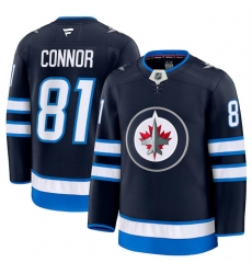 Men Winnipeg Jets 81 Kyle Connor Navy 2024 25 Home Stitched Hockey Jersey