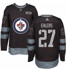 Mens Adidas Winnipeg Jets 27 Nikolaj Ehlers Premier Black 1917 2017 100th Anniversary NHL Jersey 