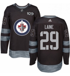 Mens Adidas Winnipeg Jets 29 Patrik Laine Authentic Black 1917 2017 100th Anniversary NHL Jersey 