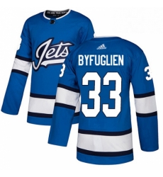 Mens Adidas Winnipeg Jets 33 Dustin Byfuglien Authentic Blue Alternate NHL Jersey 