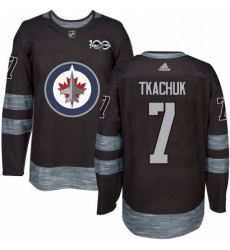 Mens Adidas Winnipeg Jets 7 Keith Tkachuk Premier Black 1917 2017 100th Anniversary NHL Jersey 