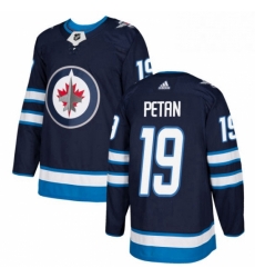 Youth Adidas Winnipeg Jets 19 Nic Petan Authentic Navy Blue Home NHL Jersey 