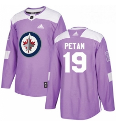 Youth Adidas Winnipeg Jets 19 Nic Petan Authentic Purple Fights Cancer Practice NHL Jersey 