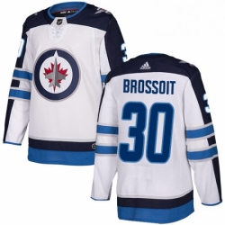 Youth Adidas Winnipeg Jets 30 Laurent Brossoit Authentic White Away NHL Jersey 