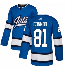 Youth Adidas Winnipeg Jets 81 Kyle Connor Authentic Blue Alternate NHL Jersey 