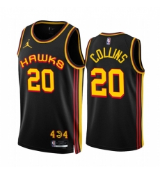 Men's Atlanta Hawks #20 John Collins 2022-23 Black Statement Edition Stitched Jersey