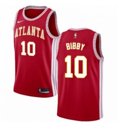 Mens Nike Atlanta Hawks 10 Mike Bibby Authentic Red NBA Jersey Statement Edition