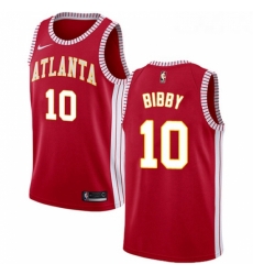 Youth Nike Atlanta Hawks 10 Mike Bibby Authentic Red NBA Jersey Statement Edition