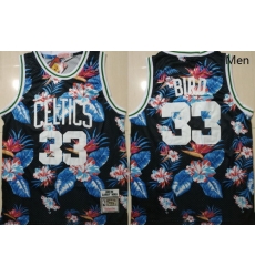 Celtics Bape 33 Larry Bird Black 1985 86 Hardwood Classics Floral Fashion Swingman Jersey