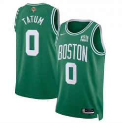 Men Boston Celtics 0 Jayson Tatum Kelly Green 2024 Finals Icon Edition Stitched Basketball Jersey