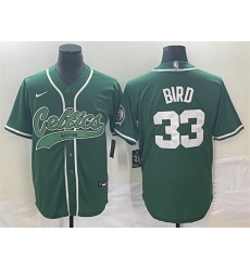 Men Boston Celtics 33 Larry Bird Green Stitched Baseball Jersey