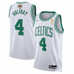 Men Boston Celtics 4 Jrue Holiday White 2024 Finals Champions Association Edition Stitched Basketball Jersey