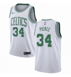 Mens Nike Boston Celtics 34 Paul Pierce Swingman White NBA Jersey Association Edition 