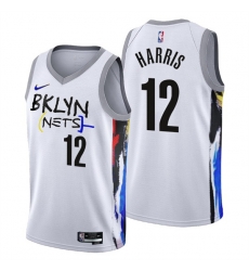 Men's Brooklyn Nets #12 Joe Harris 2022-23 White City Edition Stitched Basketball Jersey