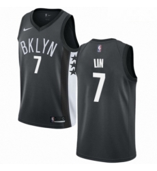 Mens Nike Brooklyn Nets 7 Jeremy Lin Swingman Gray NBA Jersey Statement Edition