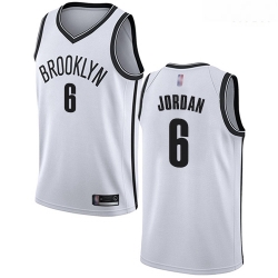 Nets #6 DeAndre Jordan White Basketball Swingman Association Edition Jersey