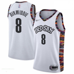 Nets 8 Spencer Dinwiddie White Basketball Swingman City Edition 2019 20 Jersey