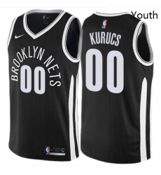 Youth Nike Brooklyn Nets 00 Rodions Kurucs Swingman Black NBA Jersey City Edition 