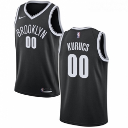 Youth Nike Brooklyn Nets 00 Rodions Kurucs Swingman Black NBA Jersey Icon Edition 