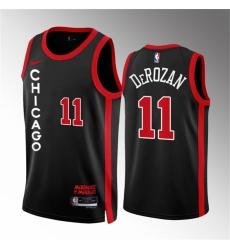 Men Chicago Bulls 11 Demar Derozan Black 2023 24 City Edition Stitched Basketball Jersey