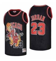 Men Chicago Bulls 23 Michael Jordan skeleton black Jersey