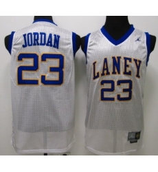 NBA Laney High School 23 Michael Jordan White Throwback Jersey