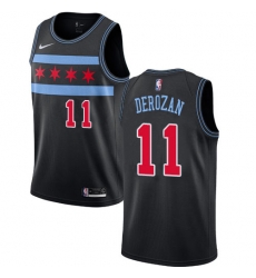 Nike Chicago Bulls 11 Demar Derozan Black NBA Swingman City Edition 2018 19 Jersey