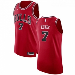 Womens Nike Chicago Bulls 7 Toni Kukoc Authentic Red Road NBA Jersey Icon Edition