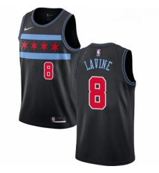 Womens Nike Chicago Bulls 8 Zach LaVine Swingman Black NBA Jersey City Edition