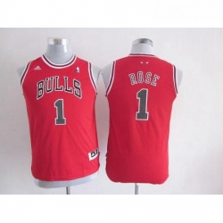 Bulls 1 Derrick Rose Red Stitched Youth NBA Jersey